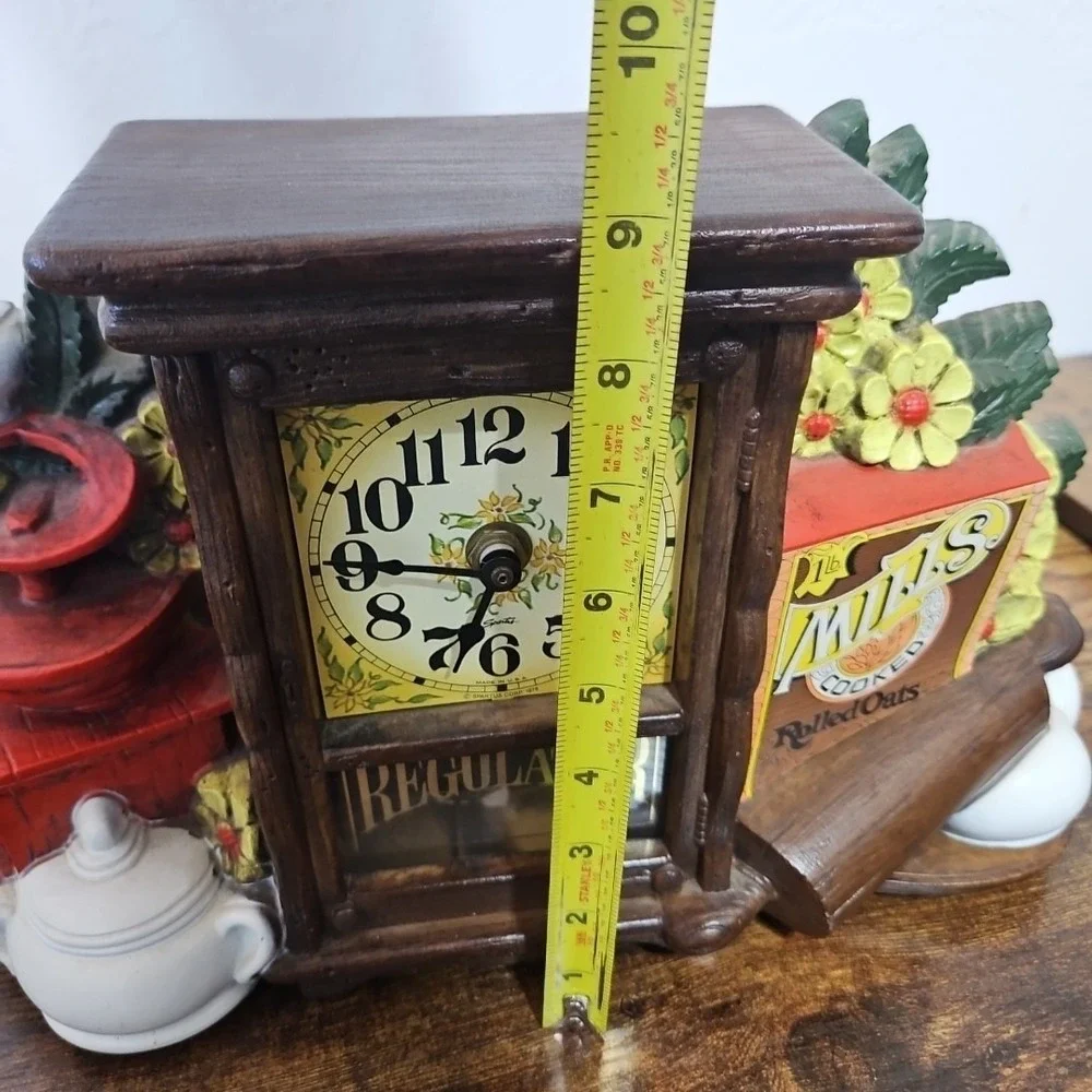 Vintage Spartus Corp Rolled Oats Regulator Clock MCM 70's Decor READ